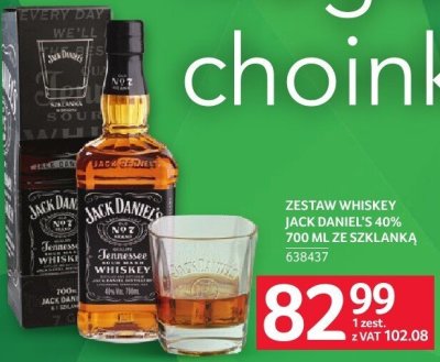 Whisky Jack Daniel's 40% 700 ml ze szklanką promocja w Selgros