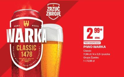 Piwo Warka Classic promocja w Chorten