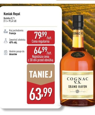 Koniak Royal Grand Rayon promocja w Aldi