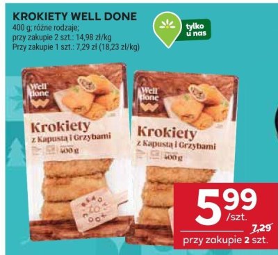 Krokiety Well Done z kapustą i grzybami promocja w Stokrotka