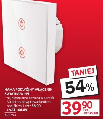 Podwójny włącznik ŚWIAT-LA WI-FI HAMA promocja w Selgros