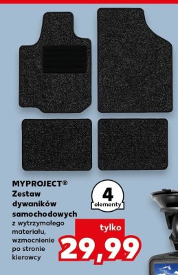 Zestaw dywaników samochodowych 4 elementy z wytrzymałego materiału, wzmocnienie po stronie kierowcy promocja w Kaufland