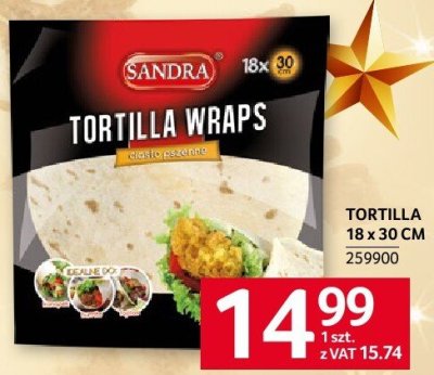 Tortilla Wraps Sandra 18x30 cm promocja w Selgros