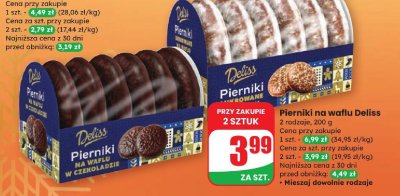 Pierniki na waflu w czekoladzie promocja w Dino