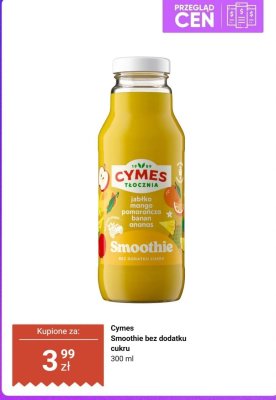 Smoothie bez dodatku cukru jabłko mango pomarańcza banan ananas promocja w Dino