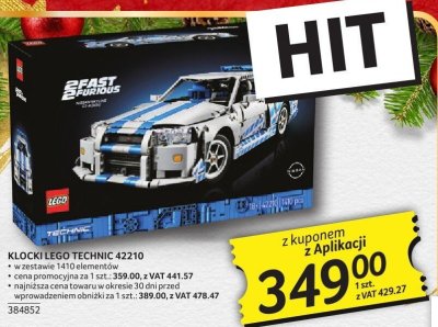 Zabawka klocki LEGO TECHNIC 42210 w zestawie 1639 elementów cena promocyjna za 1 szt 359.00 z VAT 441.57 najniższa cena towaru w okresie 30 dni przed wprowadzeniem obniżki za 1 szt 389.00 z VAT 478.47 promocja w Selgros