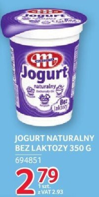 Jogurt naturalny bez laktozy Mlekovita 350g promocja w Selgros