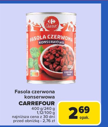 Fasola czerwona konserwowa Carrefour classic promocja w Carrefour