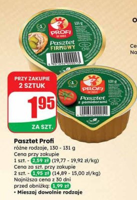 Pasztet Profi różne rodzaje promocja w Dino