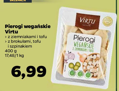 Pierogi wegańskie z brokułami, tofu i szpinakiem Virtu promocja