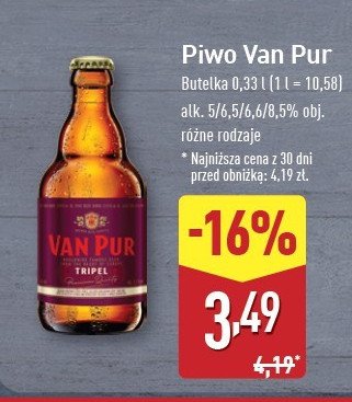 Piwo Van pur tripel promocja w Aldi