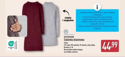 Sukienka dzianinowa, różne rodzaje promocja w Aldi