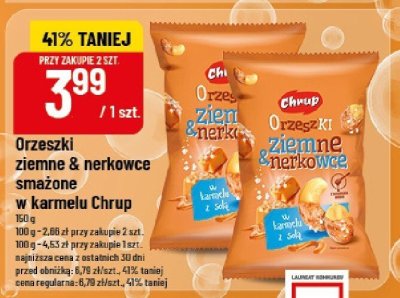 Orzeszki ziemne & nerkowce smażone w karmelu Chrup promocja w POLOmarket