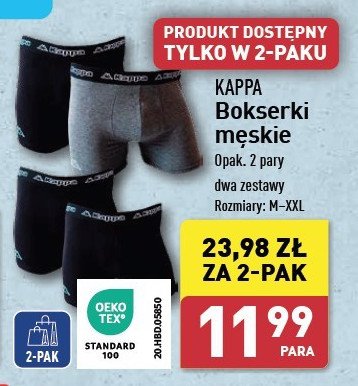 Bokserki męskie m-xxl Kappa promocja w Aldi