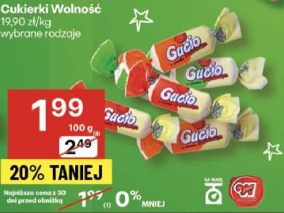 Cukierki Wolność Gucio promocja w Delikatesy Centrum