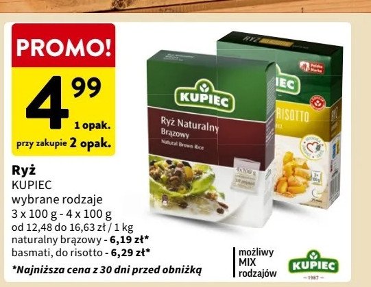 Ryż naturalny brązowy Kupiec promocja