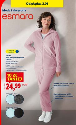 Bluza lub spodnie damskie z weluru Esmara promocja w Lidl