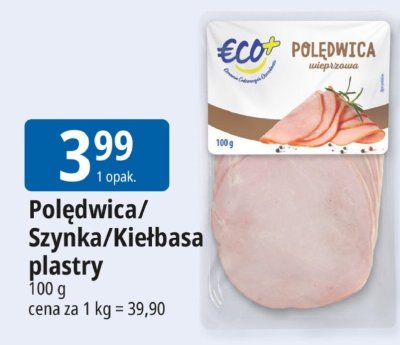 Polędwica/Szynka/Kiełbasa plastry Eco+ promocja w Leclerc