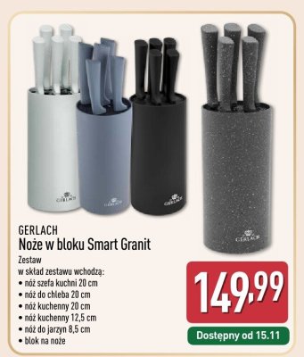 Noże w bloku Smart Granit Zestaw GERLACH promocja w Aldi