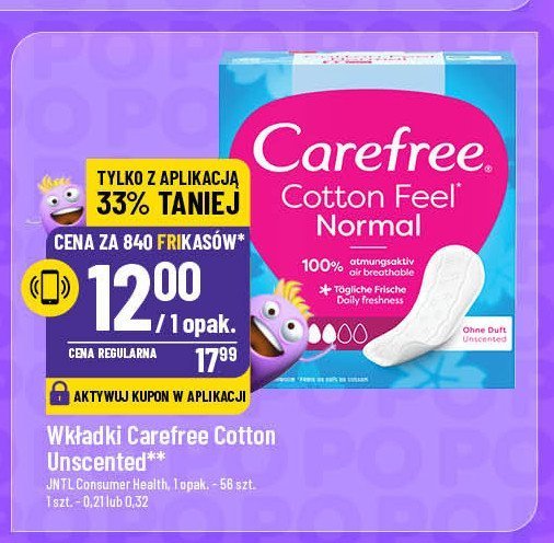 Wkładki cotton feel Carefree promocja