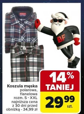 Koszula męska polarowa, flanelowa rozm. S - XXL promocja w Carrefour