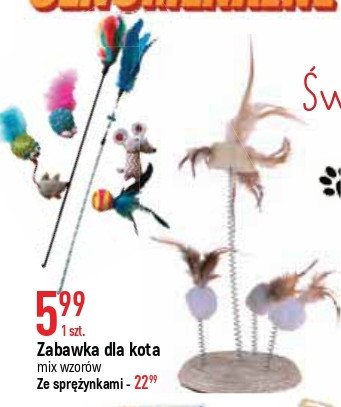 Zabawka dla kota piłka na sprężynie promocja