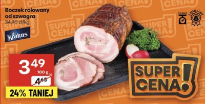 Boczek rolowany od szwagra Kraltus promocja w Delikatesy Centrum