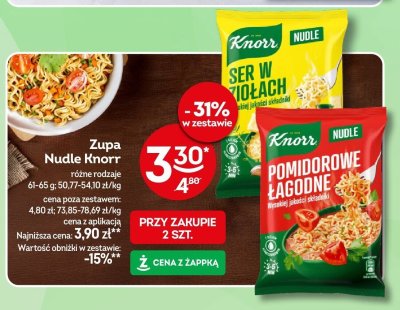 Zupa Nudle Knorr różne rodzaje promocja w Żabka