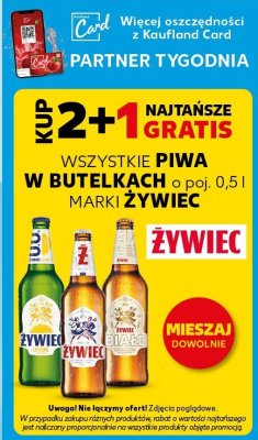 Piwo w butelkach o poj. 0.5l marki Żywiec promocja w Kaufland