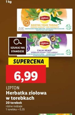 Herbata ziołowa zdrowe gardło Lipton calming promocja