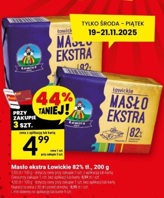 Masło ekstra Łowickie 82% tł. promocja w Twój Market