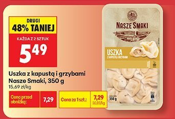 Uszka z kapustą i grzybami Nasze Smaki, 350 g promocja w Biedronka