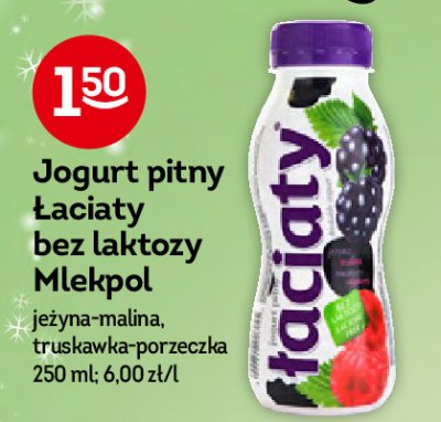 Jogurt do picia truskawka czarna porzeczka bez laktozy Łaciaty promocja
