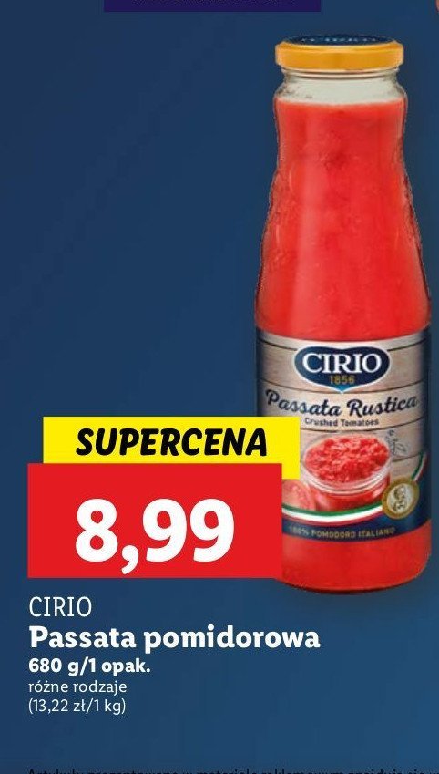 Passata pomidorowa Cirio promocja