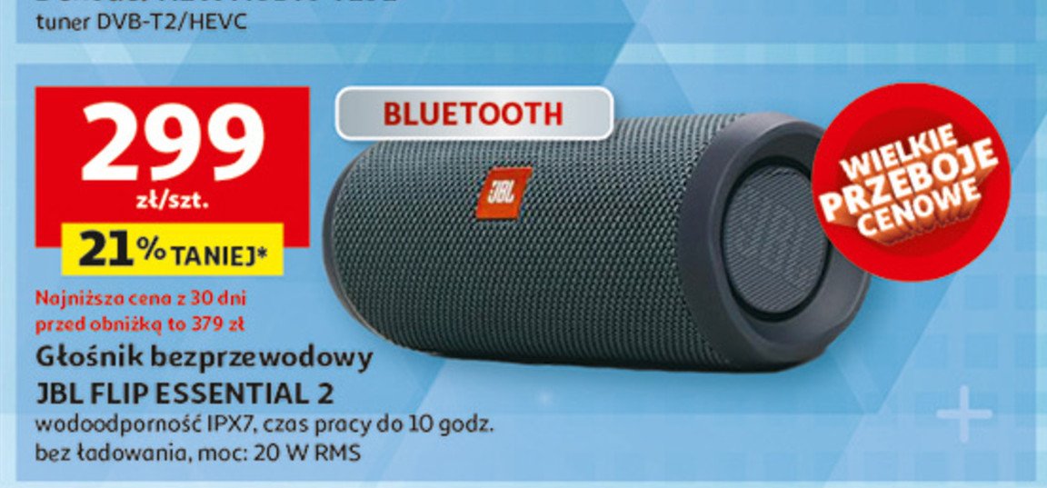 Głośnik bezprzewodowy flip essential 2 Jbl promocja w Auchan