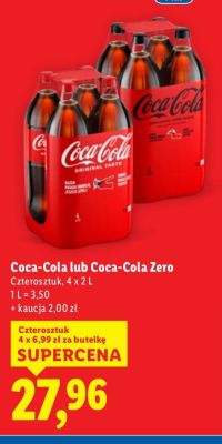 Napój Coca-Cola 4 x 2 L promocja w Lidl