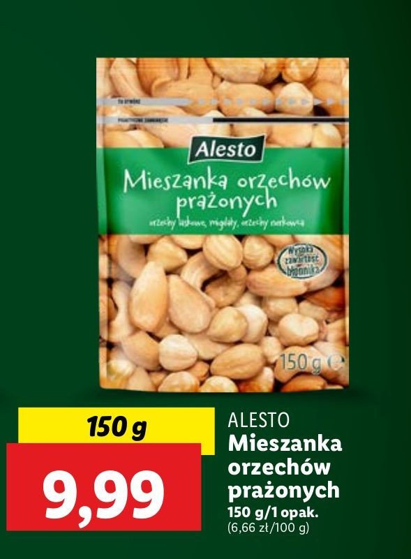 Mieszanka orzechowa prażona i solona Alesto promocja