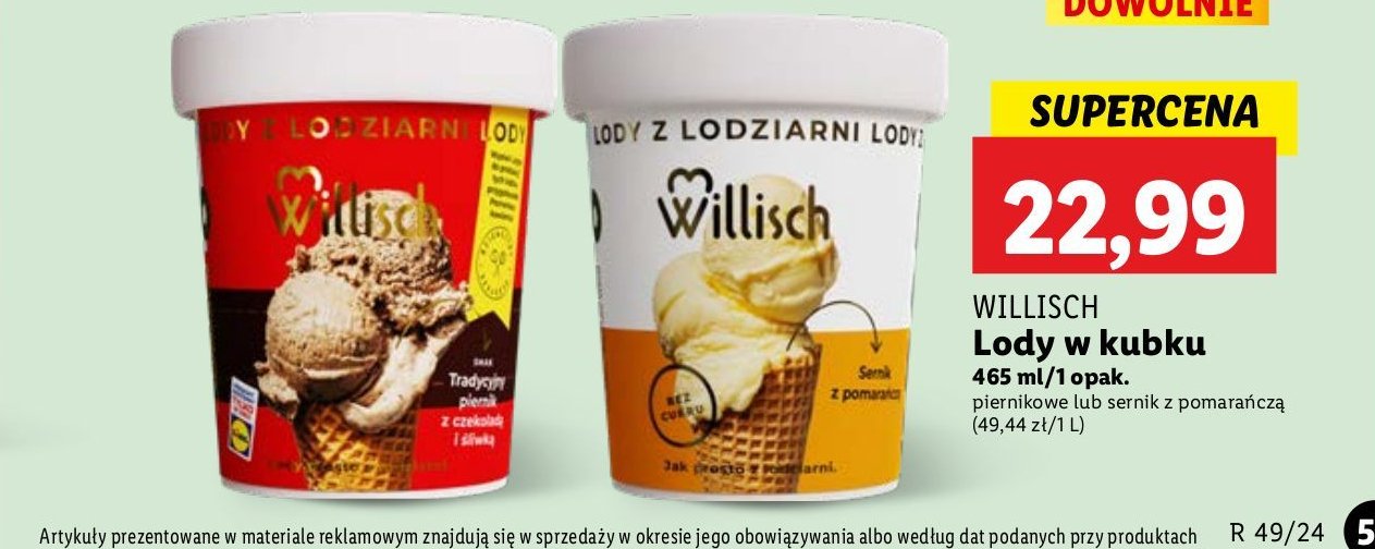 Lody sernik z pomarańczą i kardamonem Willisch promocja