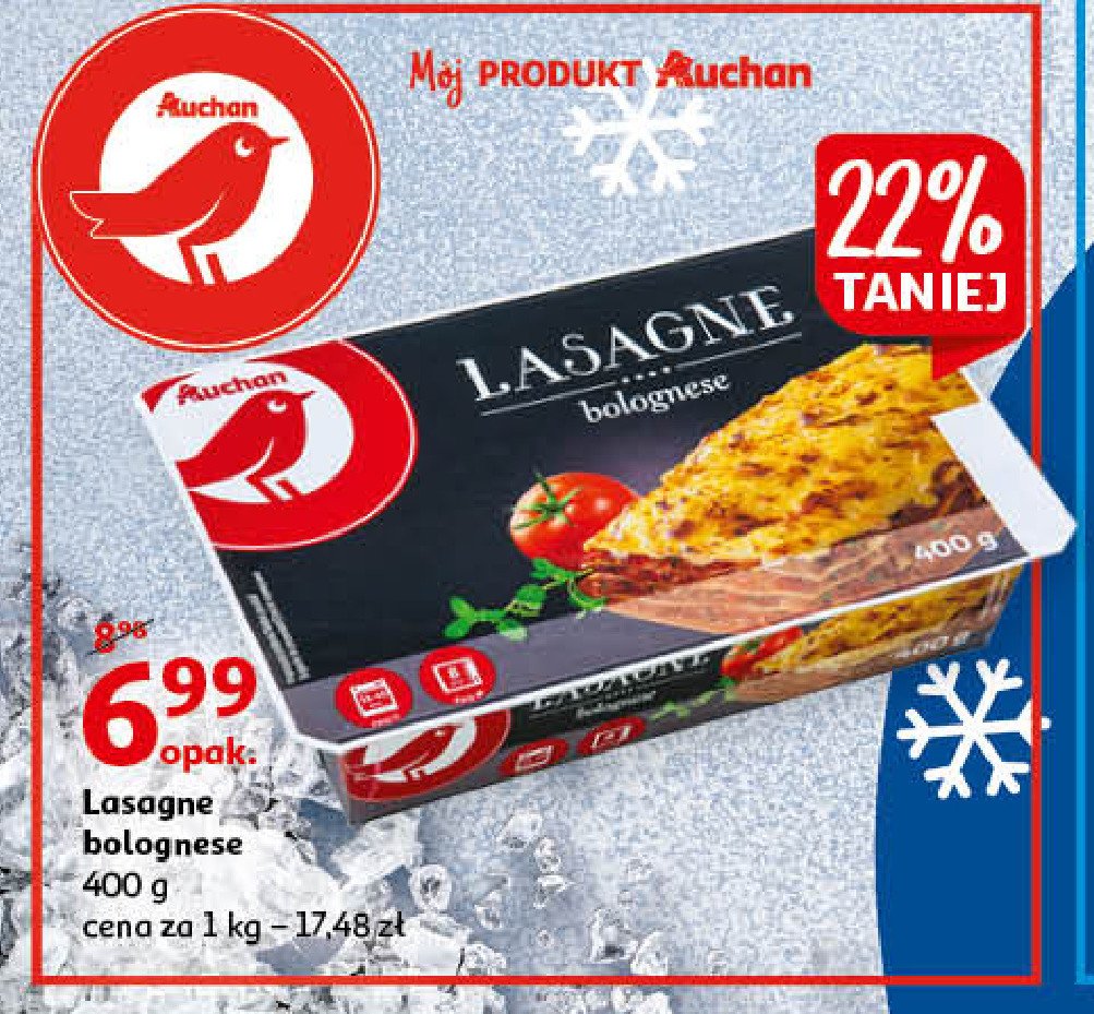 Lasagne bolognese Auchan różnorodne (logo czerwone) promocja