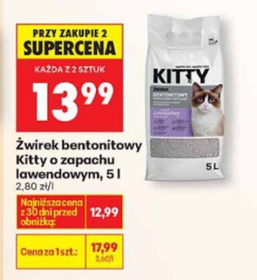 Żwirek bentonitowy o zapachu lawendowym, 5 l promocja w Biedronka