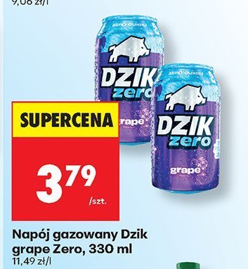 Napój gazowany grape Zero 330 ml promocja w Biedronka