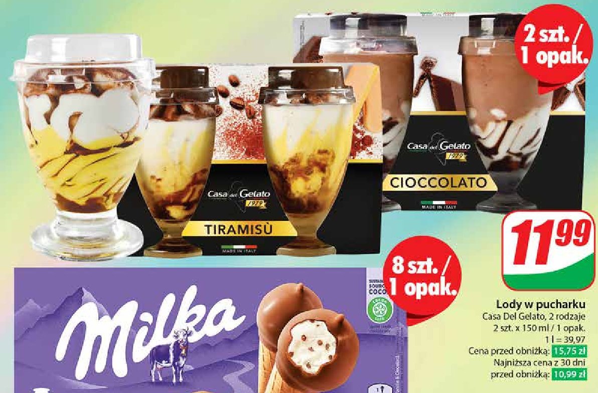Lody cioccolato CASA DEL GELATO promocja