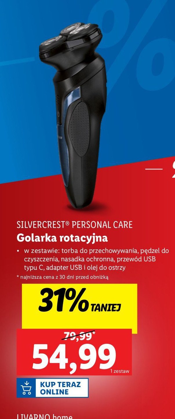 Golarka męska rotacyjna Silvercrest promocja