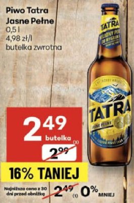 Piwo Tatra Jasne Pełne promocja w Delikatesy Centrum