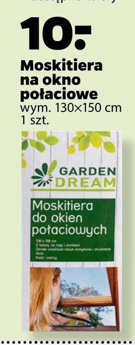 Moskitiera do okien po艂aciowych 130 x 150 cm Garden dream promocja