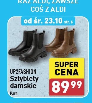 Sztyblety damskie 37-41 Up2fashion promocja w Aldi