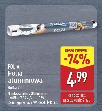 Folia aluminiowa 20m Folia promocja w Aldi