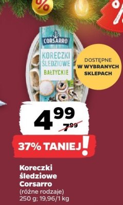 Koreczki śledziowe Corsarro (różne rodzaje) promocja w Netto