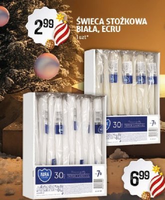 Świeca stożkowa biała, ecru promocja w Arhelan