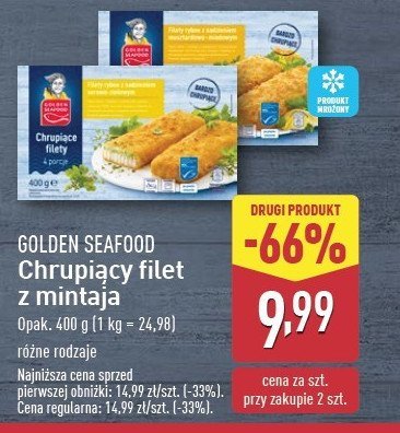 Filety z mintaja w panierce z sosem serowo-zio艂owym Golden seafood promocja